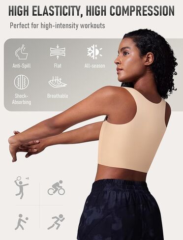 XUJI Seamless Chest Binder Women FTM Transgender Wireless Binder Sport Compression Bra Pullover Tank Top in Saudi Arabia