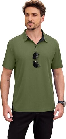 Niashot Men Polo Shirt Shirt Sleeve Golf Sports Tee in Kuwait