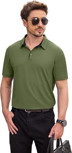 Niashot Men Polo Shirt Shirt Sleeve Golf Sports Tee in Kuwait