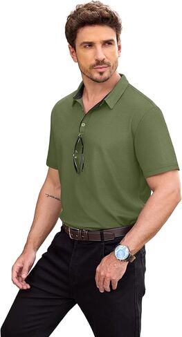 Niashot Men Polo Shirt Shirt Sleeve Golf Sports Tee in Kuwait