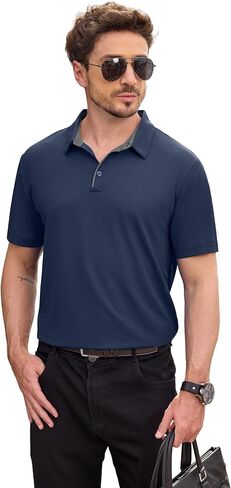 NIASHOT Men’s Polo Shirt Short Sleeve Golf Sports Casual Tee in Saudi Arabia