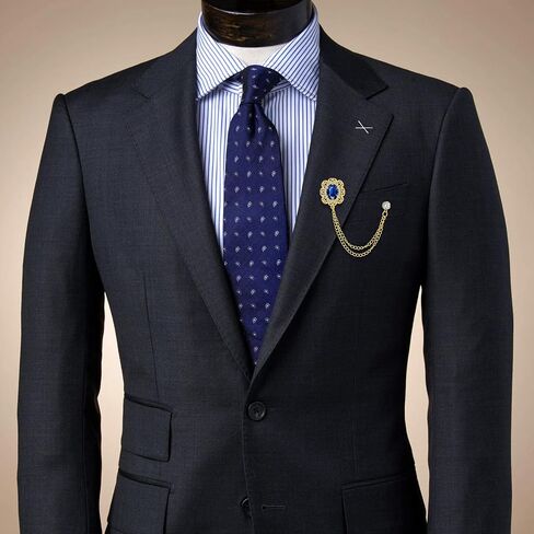 Fashion Gold Brooch for Men Suit,Oval Crystal lapel Pin Jewelry, Mens Suit Accessories Suitable for Wearing on Business,Father's Day,Birthday,Wedding,Party. in Saudi Arabia