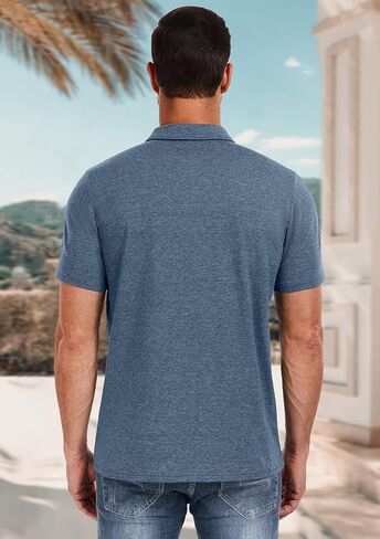PEGENO Mens Polo Shirts Short Sleeve Casual Cotton Golf Shirts Performance Polo Shirts for Men in Saudi Arabia