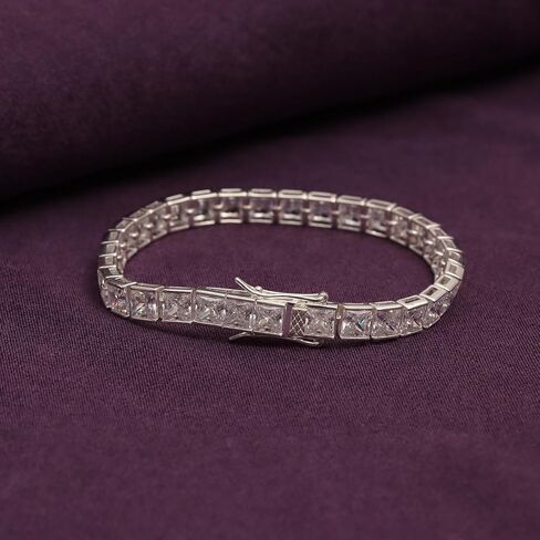 LeCalla 925 Sterling Silver CZ Classic Tennis Bracelet | Silver Tennis Bracelets for Women | Crystal Bracelet Women's Wedding Birthday Trendy Jewelry Gifts in Kuwait