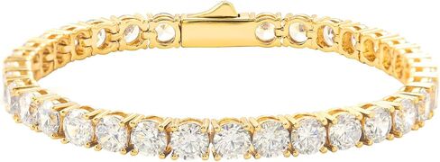 سوار التنس المطلي بالذهب Lulu Mel 18K للنساء للنساء ، 3/4/5 ملم ICED Out 5A Zirconia Classic Classic Tennis Bracelet in Kuwait