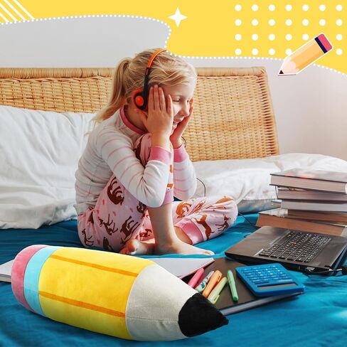 لطيف وسادة قلم رصاص الفصول الدراسية وسادة فخمة كبيرة رمي وسادة العودة المدرسة وسادة الإبداعية لطيف قلم رصاص أفخم لغرفة القراءة الديكور هدية حفلة عيد ميلاد in Kuwait