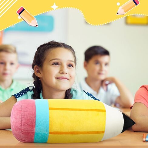 لطيف وسادة قلم رصاص الفصول الدراسية وسادة فخمة كبيرة رمي وسادة العودة المدرسة وسادة الإبداعية لطيف قلم رصاص أفخم لغرفة القراءة الديكور هدية حفلة عيد ميلاد in Kuwait