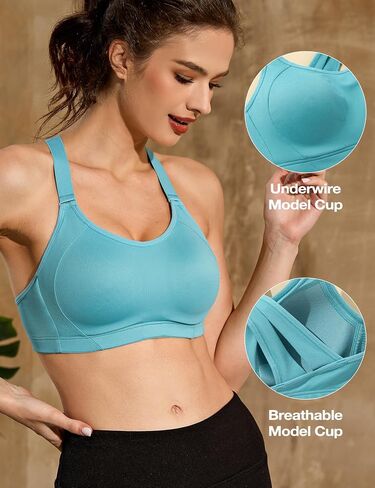 ZeroBound Women's High Impact Sports Bra Criss-Cross Back Full Coverage in Kuwait
