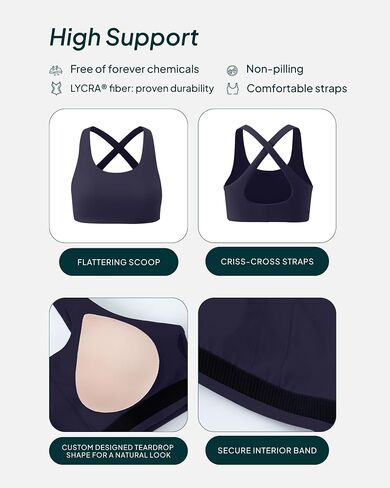 Pavoi Active Criss Cross Back High Impact Resport Shorts for Women - Scoop Scoop Dece Bated Bra - Flexflow in Saudi Arabia