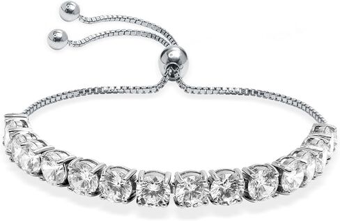 LeCalla 925 Sterling Silver Sliding Bolo Bracelet | Adjustable Beaded Tennis Bracelets for Women | Adjustable Slider Bolo Bracelets Gifts for Her in Saudi Arabia