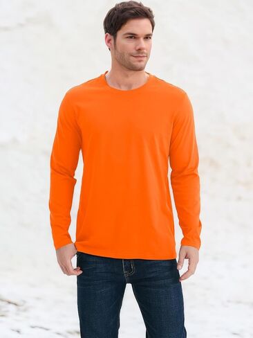Neyouqe Mens Long Sleeve Tee Tee قمصان قطنية غير رسمية قمصان خريف شتاء قمم عادية للرجال قميص عمل عصري أعلى in Kuwait