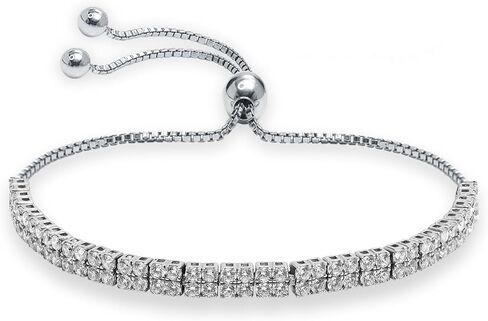 LeCalla 925 Sterling Silver CZ Classic Tennis Bracelet | Silver Tennis Bracelets for Women | Crystal Bracelet Women's Wedding Birthday Trendy Jewelry Gifts in Kuwait