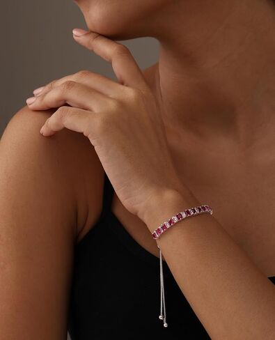 LeCalla 925 Sterling Silver CZ Classic Tennis Bracelet | Silver Tennis Bracelets for Women | Crystal Bracelet Women's Wedding Birthday Trendy Jewelry Gifts in Saudi Arabia