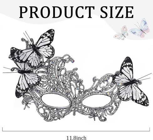 Lace Masquerade Masks for Women - 2025 Venetian Butterfly Mask with Rhinestone, 1950s Eyemask for Woman in Kuwait