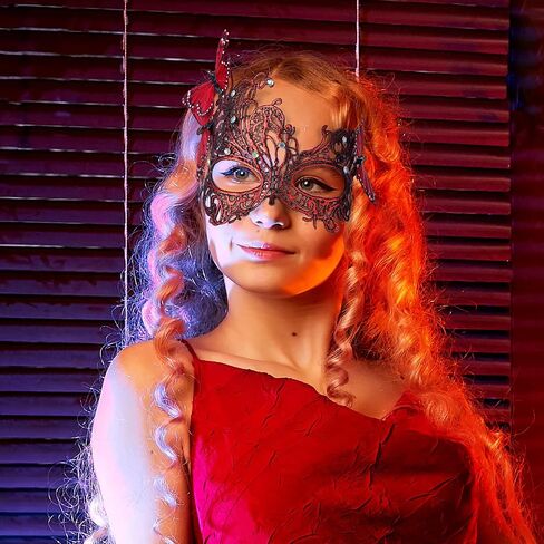 Lace Masquerade Masks for Women - 2025 Venetian Butterfly Mask with Rhinestone, 1950s Eyemask for Woman in Kuwait