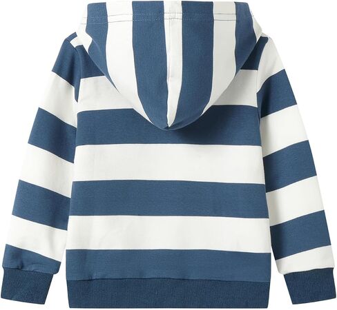 LittleSpring Little Girls Full Zip Hoodie Long Sleeve Stripe Fall Casual Sweatshirt in Kuwait
