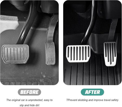 Car Foot Pedal Pads Set, 2PCS Aluminum Vehicle Accelerator Pedal Covers, Non Slip Performance Automotive Brake Foot Rest Pedal Extenders Replacement Compatible with Model 3 Model Y(Red) in Kuwait