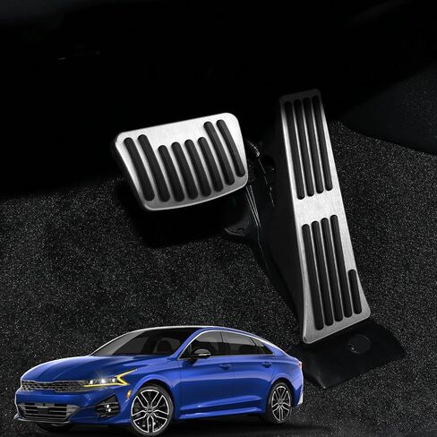 متوافق مع Kia K5 Sportage 2025 2024 2023 2022 2021 2020 متوافق مع Hyundai Tucson Santa Sonata Palisade Associory Care Foot Pedal Cover Pads -Silver in Kuwait
