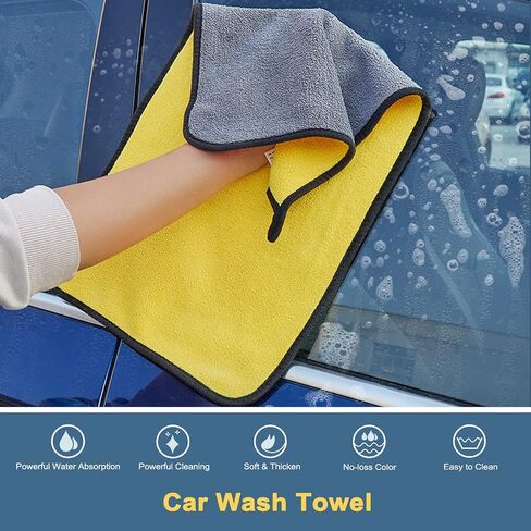 Car Wash Brush Mop with Long Handle, Car Wash Kit with 2 Chenille Mop Heads, 15° Curved Extension Pole Scratch-Free Microfiber Mitt Sponge Car Cleaning Supplies Accessories, Yellow in Saudi Arabia