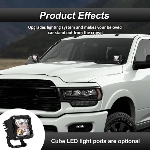 Ditch Hood Mount Bolt Brackets Upper LED Light Pods Bracket Compatible with Dodge Ram 2500/3500 2019-2024(No Drilling) in Kuwait