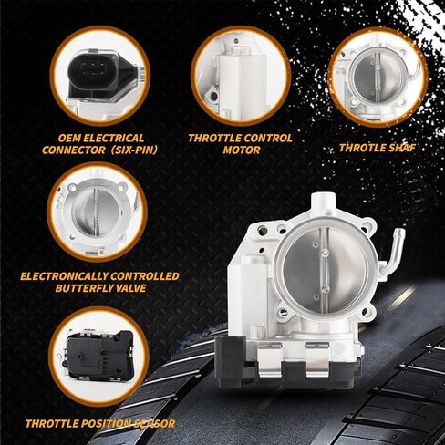 Electronic Throttle Body Assembly Fit for Volkswagen Beetle Golf Jetta Passat Rabbit 2.5L L5, Replace Part # S20432 07K133062A 07K-133-062-A in Kuwait