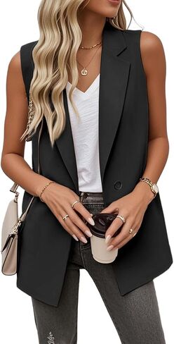 IDEALSANXUN Womens Sleeveless Blazer Vest Tops Dressy Business Work Suit Jackets in Saudi Arabia