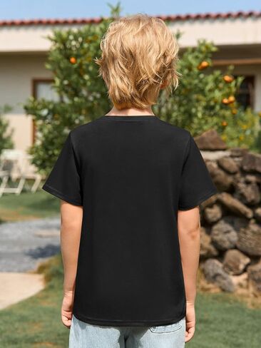Haloumoning Boys T Shirts Kids Summer Crewneck Short Sleeve Tshirts Fashion Casual Tees 5-14 Years in Saudi Arabia
