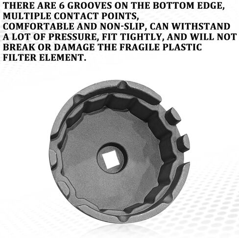 Oil Filter Wrench for Toyota 4 Runner, Prius, RAV4, Highlander, Tundra, 64mm 14 Flute Oil Filter Cap Wrenches Removal Tool for 2.5-5.7L Engine, Aluminum Oil Filter Socket Set (Black) in Saudi Arabia