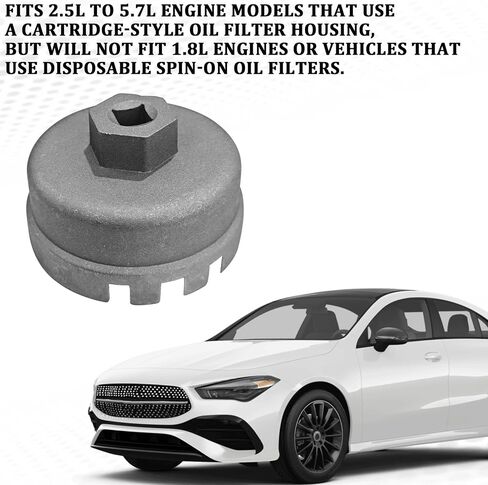 Oil Filter Wrench for Toyota 4 Runner, Prius, RAV4, Highlander, Tundra, 64mm 14 Flute Oil Filter Cap Wrenches Removal Tool for 2.5-5.7L Engine, Aluminum Oil Filter Socket Set (Black) in Saudi Arabia