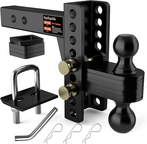 2" Adjustable Trailer Hitch - 4" Rise/Drop Height, 2'' & 2-5/16'' Ball Hitches 25000 Lbs Heavy Duty Towing Ball Mount, RVs, Campers, Boat Trailers in Kuwait