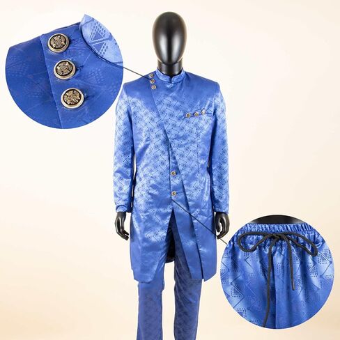 African Clothes for Men Dashiki Slim Fit Jacket and Trousers Set Formal Attire for Wedding in Saudi Arabia