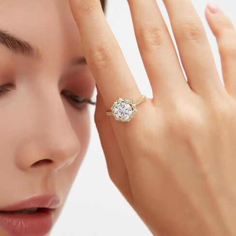 0.5/1.5/2/3CT خاتم الخطوبة مويسانيت للنساء ، د ، حلقة زفاف ، خاتم الزفاف ، خاتم خطوبة هالة الفضة الفضية S925 in Kuwait