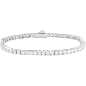 سوار التنس المطلي بالذهب Lulu Mel 18K للنساء للنساء ، 3/4/5 ملم ICED Out 5A Zirconia Classic Classic Tennis Bracelet