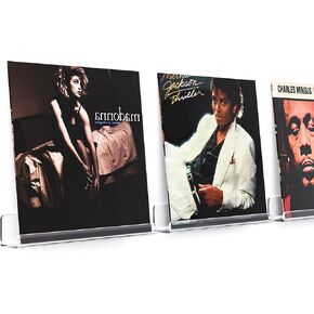 GOTEGA 8 Pack Vinyl Record Wall Mount ، عرض سجل الألبوم 12 بوصة ، أرفف عائمة أكريليك واضحة للجدار ، مناسبة لغرفة النوم ، غرفة المعيشة ، رف المجلات ، رف كتب الأطفال ، إلخ