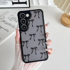حافظة XIZYO لهاتف Samsung Galaxy S23 بتصميم وردي حافظة هاتف زهرية للفتيات والنساء نمط مطبوع نحيف شفاف غير لامع من مادة TPU حافظة واقية مضادة للصدمات، أسود in Kuwait