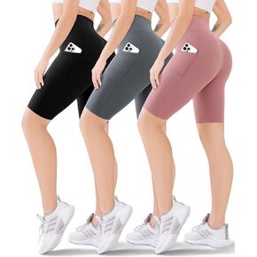 Blisset 3 Pack Shorts Active Women - 3 "/5"/8 "التحكم في البطن عالية لا ترى - من خلال التدريبات الصالة الرياضية لركوب الدراجات في ركوب الدراجات