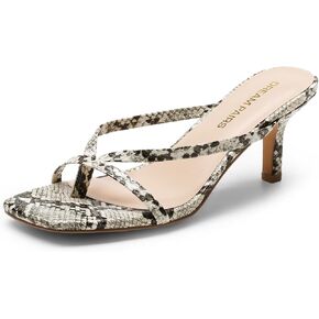 DREAM PAIRS Heels for Women Flip Flops Kitten Low Heels Open Square Toe Thong Heeled Sandals, Sexy Fashion Comfort Shoes for Party Casual Slides