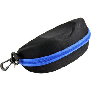 Home-X شبه الصلبة ، علبة نظارات واقية مع Carabiner ، علبة نظارات السوستة ، 7 "L x 3 ½" W × 3 "H