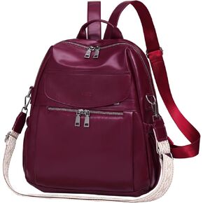 PU Leather Backpack Prose for Women ، 12.9 بوصة للسيدات على ظهر حقيبة ظهر محفوظة على ظهر حقيبة سفر قابلة للتحويل (أسود)