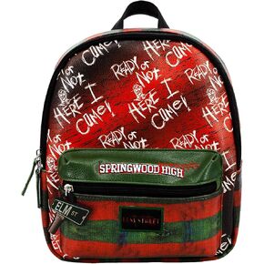 Concept One A Nightmare on Elm Street Mini Backpack, Freddy Krueger Small Travel Bag Purse for Men and Women, Multi, 10 Inch