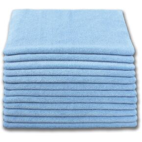 M915101B Blue Microfiber Terry Cloth, 16" x 16" Size, Pack of 12