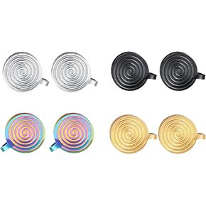 4 Pairs Pressure Earrings for Keloids,Keloid Earrings Pressure Clip,Spiral Compression Earring,Stainless Steel Clip On Earring,Non-pierced Earring