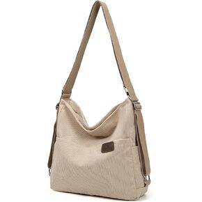 Corduroy Tote Backpack Crossbody Bag للنساء ، حقيبة اليد القابلة للتحويل أكياس الكتف للكلية ، العمل
