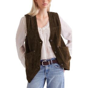 سترة Corduroy غير الرسمية للنساء لأسفل إلى حد ما في صياغة الملابس الخارجية متعددة الاستخدامات مع جيوب