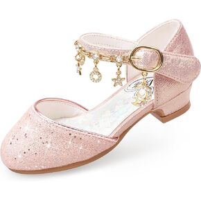Stelle Girls High Heels Sequins Dress Sandals Princess Dress Shoes Flower Wedding Party Shoes（Toddler/Little/Big Kid）