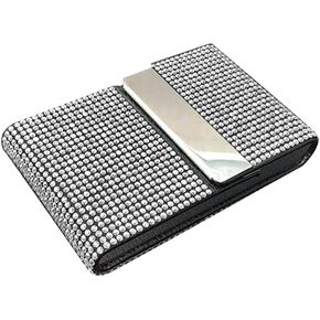 Bling Card Case Crystal Card Holder Minimalist Credit Card Holder Magnetic Closure Design Cards Storage Box with Shining Rhinestones Portable Card Holder for ID Passport Driving License for Women