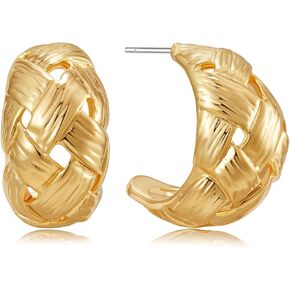 Gold Clip on Earrings for Women Clip on Hoop Earrings Chunky Gold Silver Drop Clip Earrings For Fashion Designer Luxury Trendy hypoallergenic Jewelry