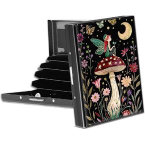 Metal Credit Card Wallet, RFID Blocking Credit Card Holder with 6 Slot, Mini Slim Hard Card Case, Small ID Case for Women Men, Business Card Holders (Hummingbird)