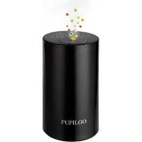 Black Waterless Essential Oil Diffuser Portable Aromatherapy Nebulizer Cordless Mini Scent Machine 20ml Capacity Quiet 30dB 3 Mist Levels 1/2/3-Hour Timer Battery-Powered for Home Car Office
