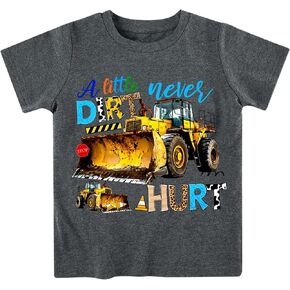 Kids4ever Boys T-Shirts Cotton Alphabet Truck Pattern Short Sleeve Tee Shirt for 2-6 Years Old
